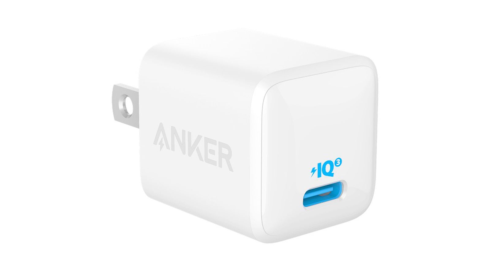Anker 20W USB-C fast charger with foldable plug and Power Delivery technology