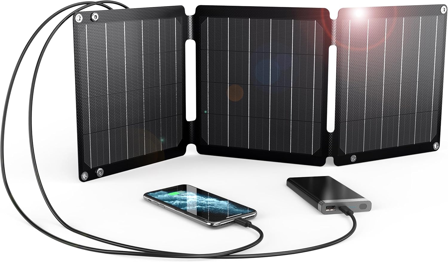 BigBlue 28W foldable solar panel charger for camping