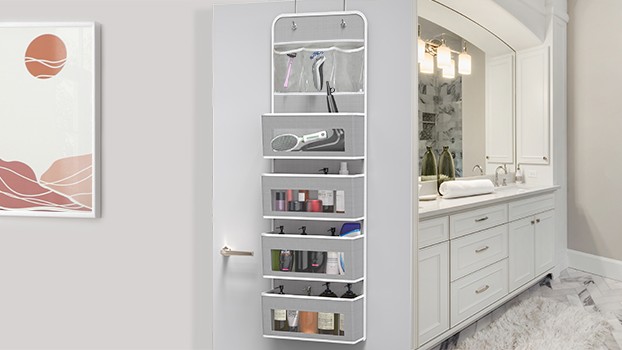 SimpleHouseware over-the-door storage organizer with mesh pockets